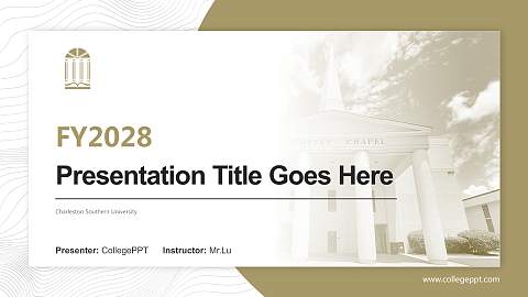 Charleston Southern University Academic Presentation/Research Findings Report PPT Template