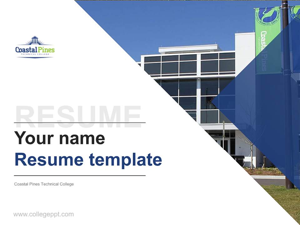 Coastal Pines Technical College Resume PPT Template4:3 ratio PPT effect preview image5