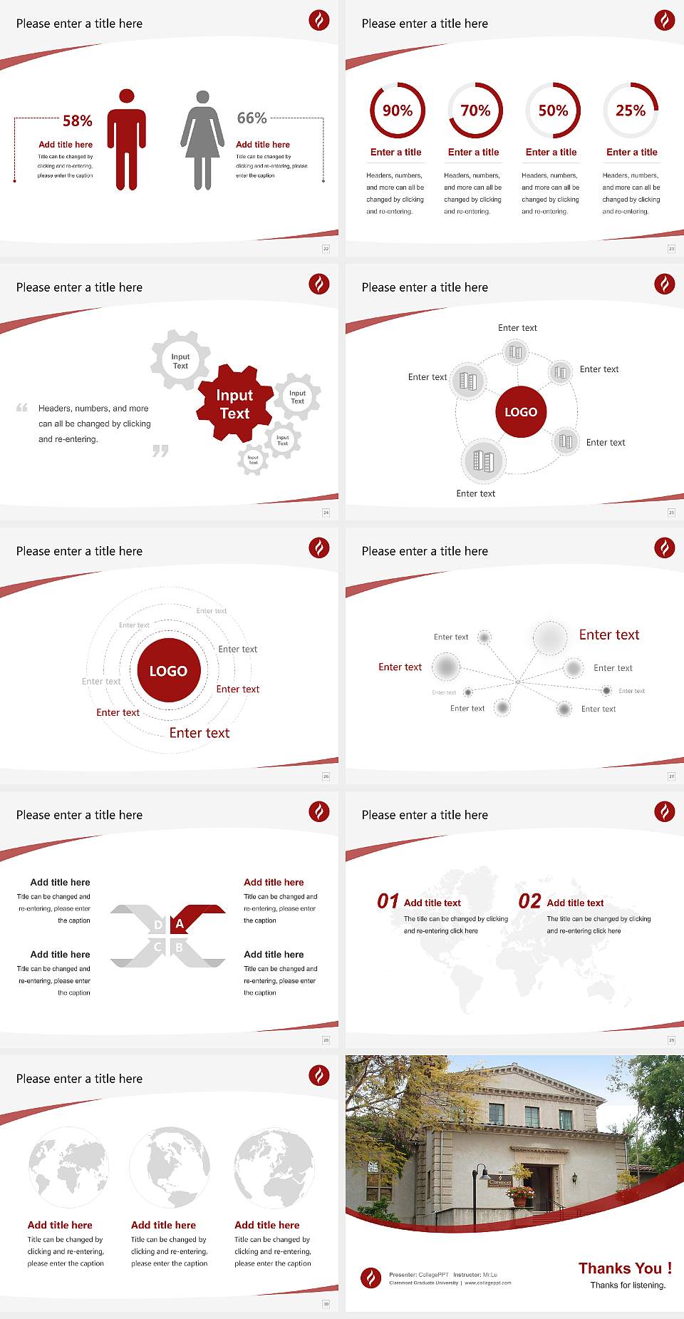 Claremont Graduate University Course/Courseware Creation PPT Template4:3 ratio PPT effect preview image4