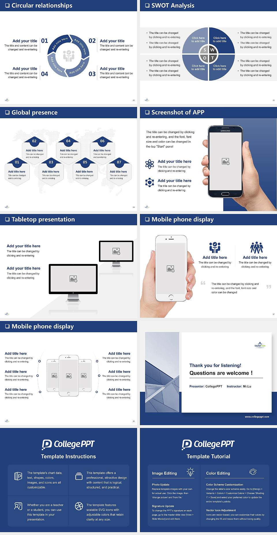 Coastal Pines Technical College General Purpose PPT Template4:3 ratio PPT effect preview image5