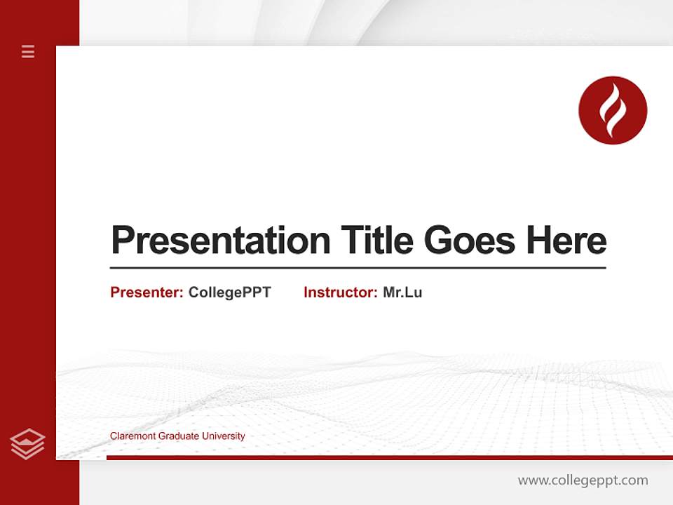 Claremont Graduate University Thesis Proposal/Graduation Defense PPT Template4:3 ratio PPT effect preview image5