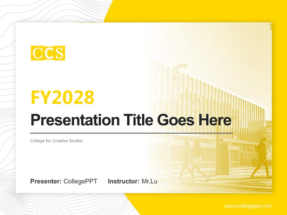 College for Creative Studies Academic Presentation/Research Findings Report PPT Template4:3 ratio PPT effect preview image5