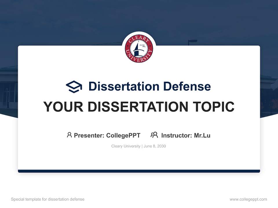 Cleary University Graduation Thesis Defense PPT Template4:3 ratio PPT effect preview image7