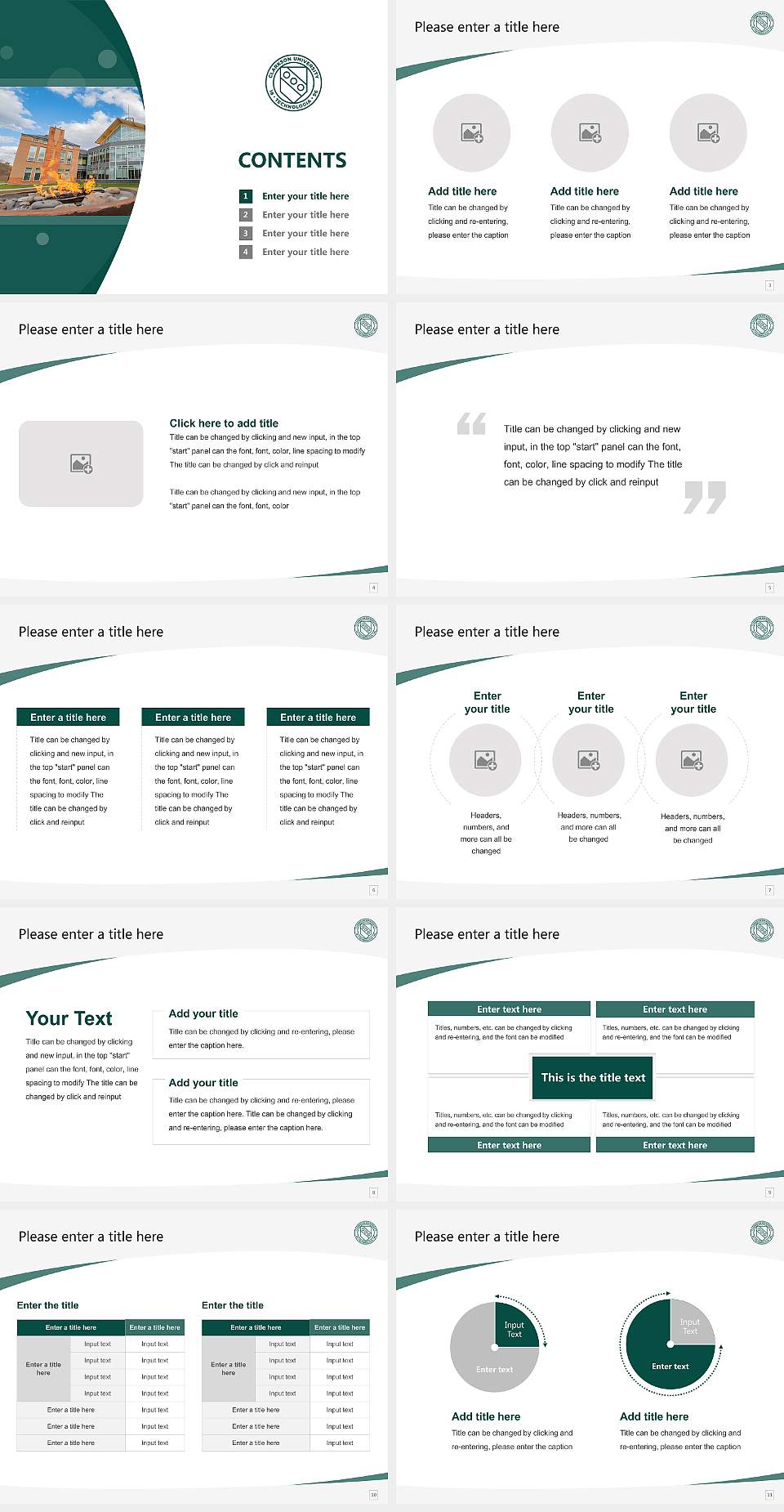 Clarkson University Course/Courseware Creation PPT Template4:3 ratio PPT effect preview image2