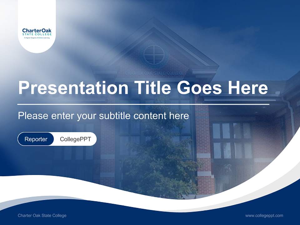 Charter Oak State College Lecture Sharing and Networking Event PPT Template4:3 ratio PPT effect preview image4