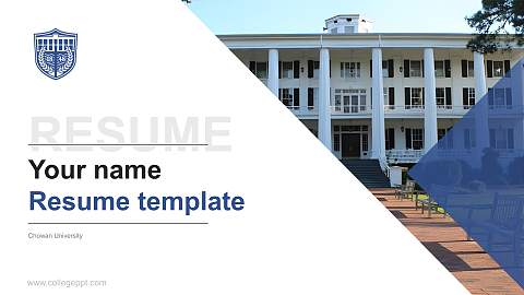 Chowan University Resume PPT Template