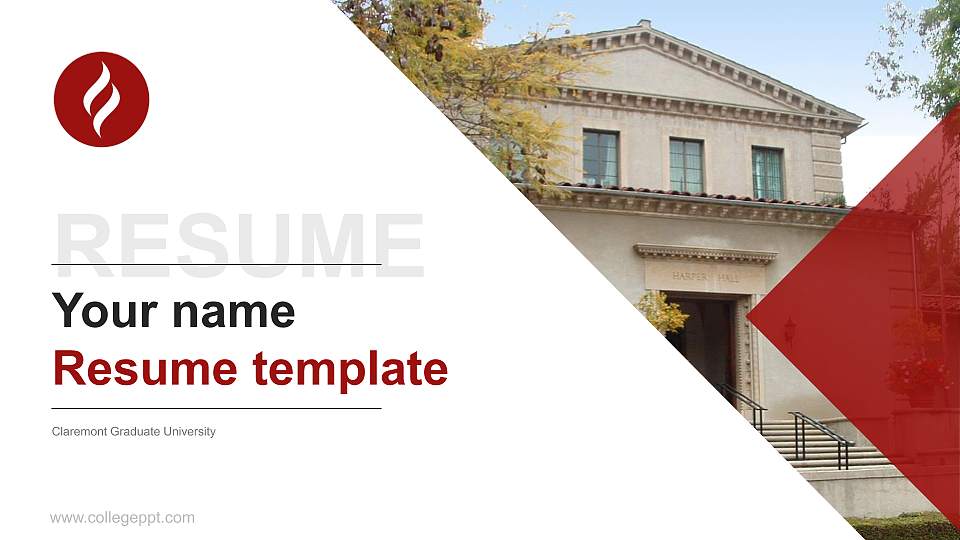 Claremont Graduate University Resume PPT Template16:9 ratio PPT effect preview image