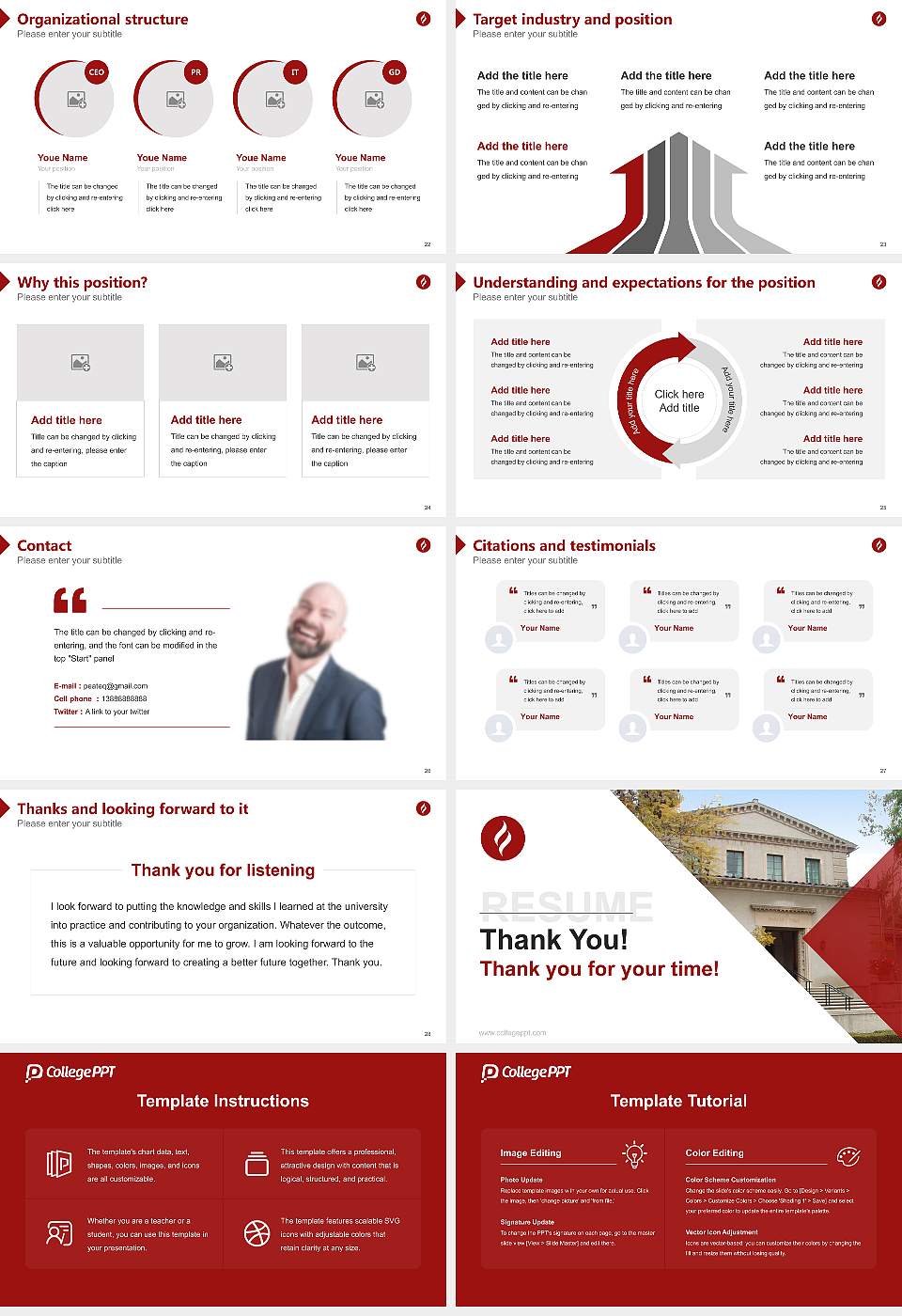 Claremont Graduate University Resume PPT Template16:9 ratio PPT effect preview image4