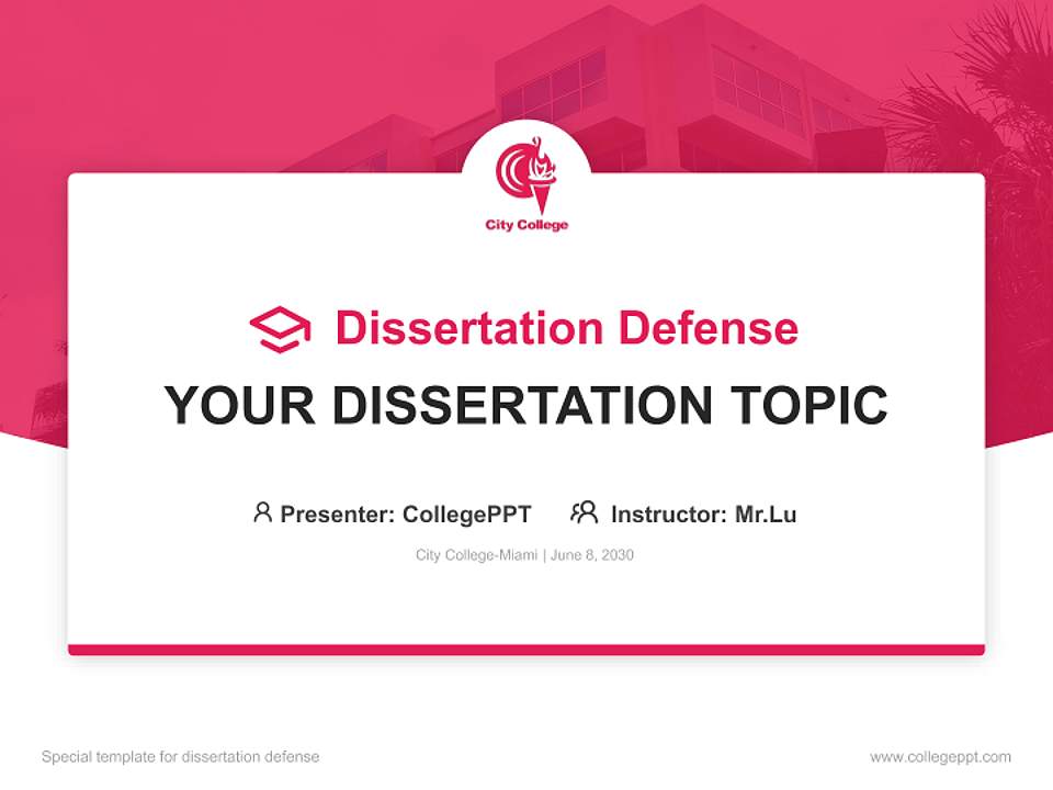 City College-Miami Graduation Thesis Defense PPT Template4:3 ratio PPT effect preview image7