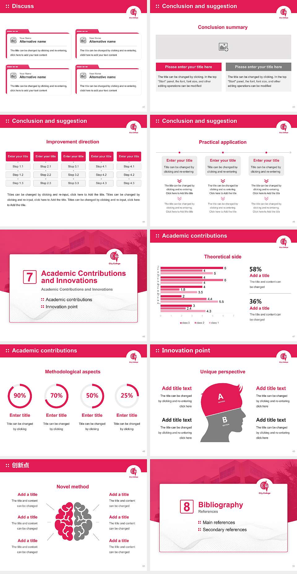 City College-Miami Graduation Thesis Defense PPT Template4:3 ratio PPT effect preview image6