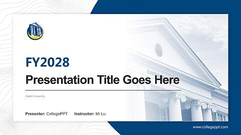 Coker University Academic Presentation/Research Findings Report PPT Template