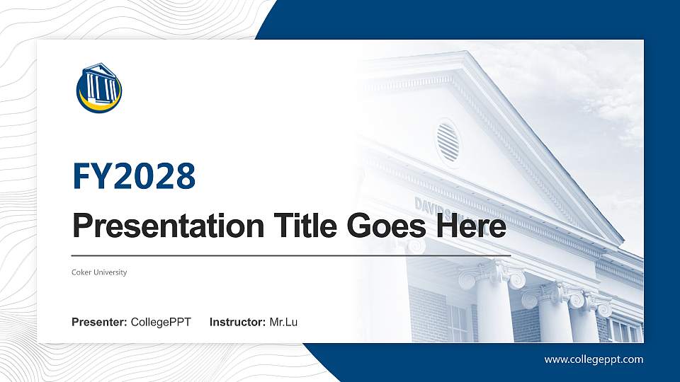 Coker University Academic Presentation/Research Findings Report PPT Template16:9 ratio PPT effect preview image