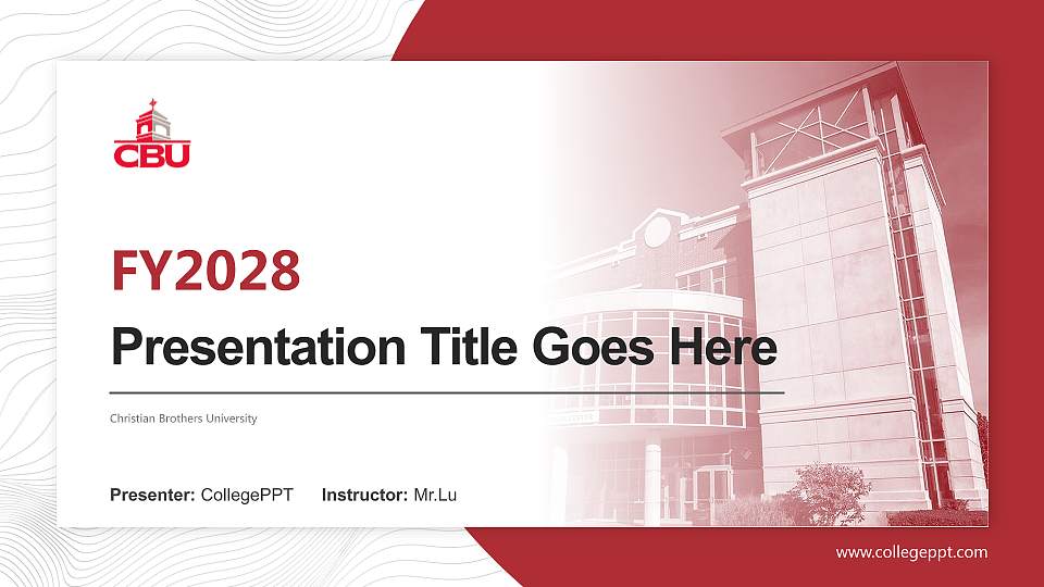 Christian Brothers University Academic Presentation/Research Findings Report PPT Template16:9 ratio PPT effect preview image