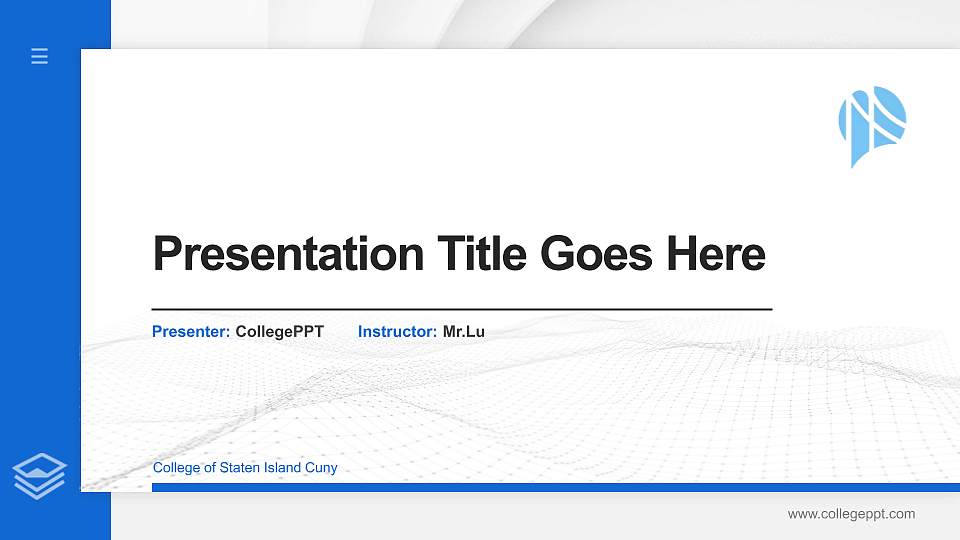 College of Staten Island Cuny Thesis Proposal/Graduation Defense PPT Template16:9 ratio PPT effect preview image