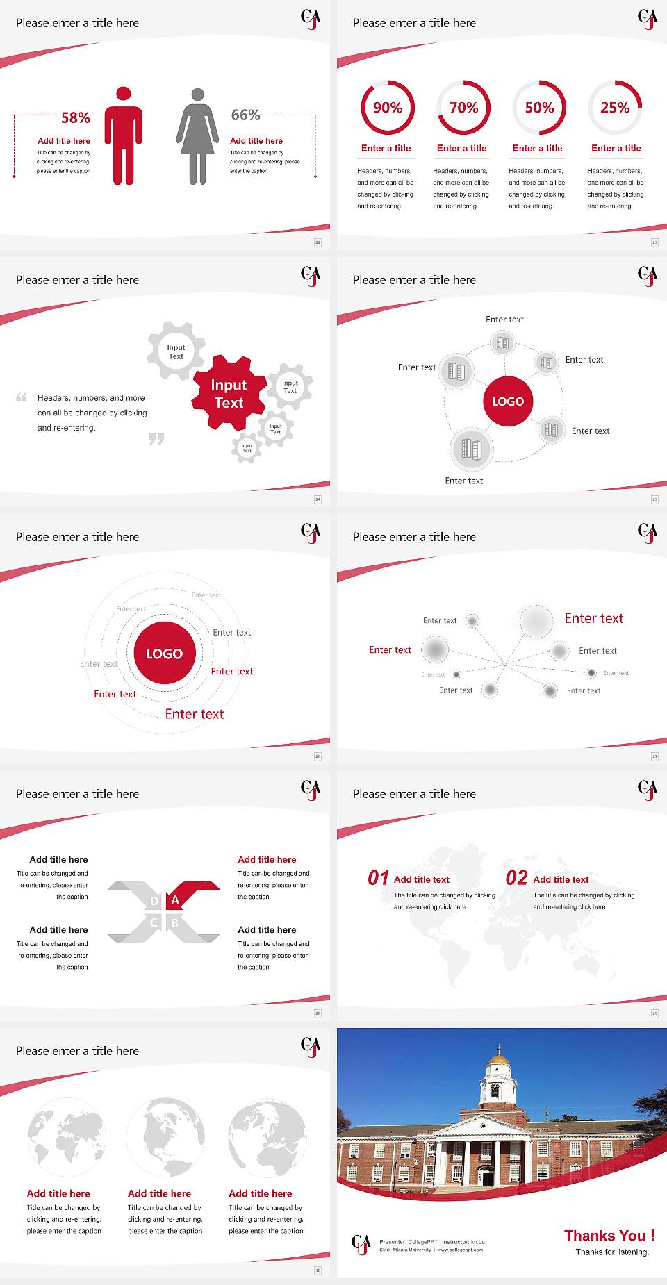 Clark Atlanta University Course/Courseware Creation PPT Template4:3 ratio PPT effect preview image4