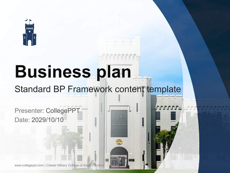 Citadel Military College of South Carolina Competition/Entrepreneurship Contest PPT Template4:3 ratio PPT effect preview image9