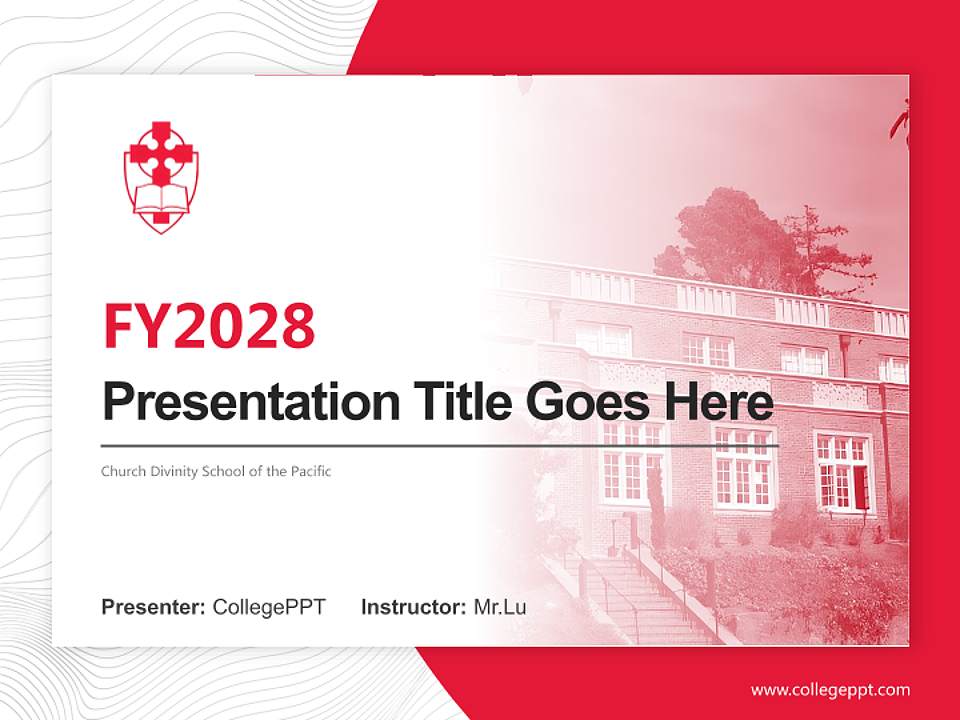 Church Divinity School of the Pacific Academic Presentation/Research Findings Report PPT Template4:3 ratio PPT effect preview image5