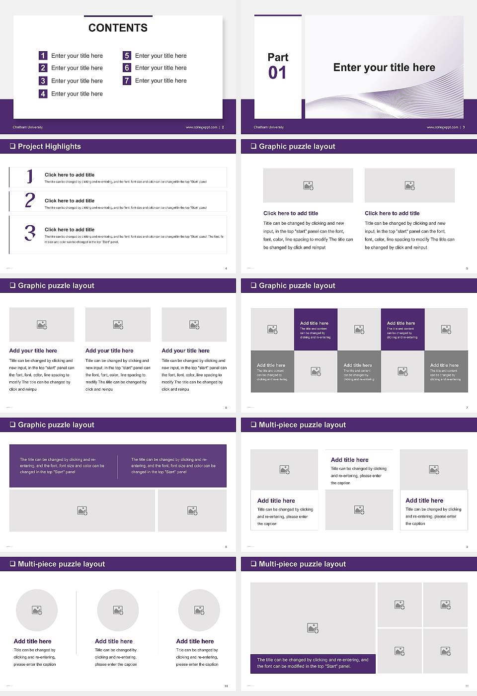 Chatham University General Purpose PPT Template16:9 ratio PPT effect preview image2