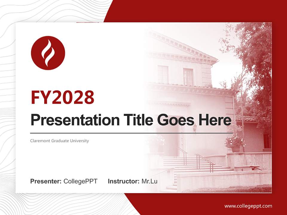 Claremont Graduate University Academic Presentation/Research Findings Report PPT Template4:3 ratio PPT effect preview image5