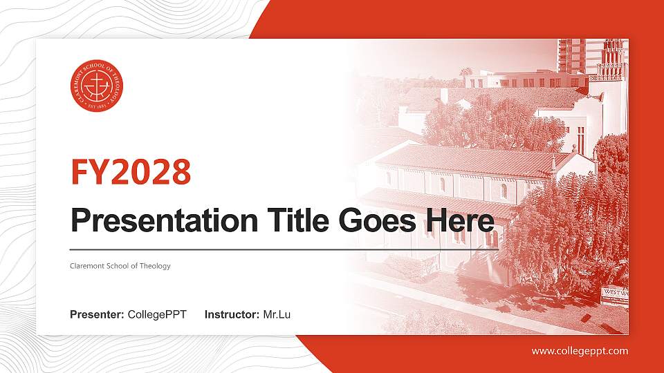 Claremont School of Theology Academic Presentation/Research Findings Report PPT Template16:9 ratio PPT effect preview image