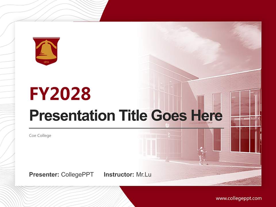 Coe College Academic Presentation/Research Findings Report PPT Template4:3 ratio PPT effect preview image5