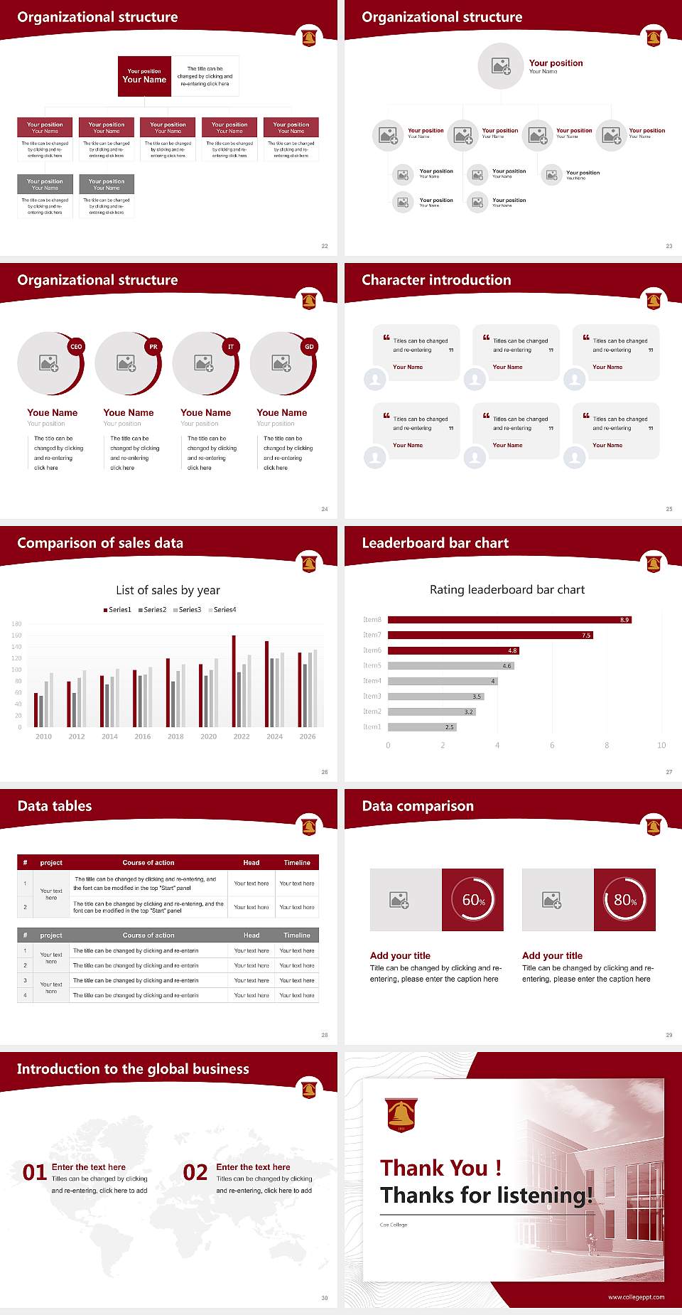 Coe College Academic Presentation/Research Findings Report PPT Template4:3 ratio PPT effect preview image4