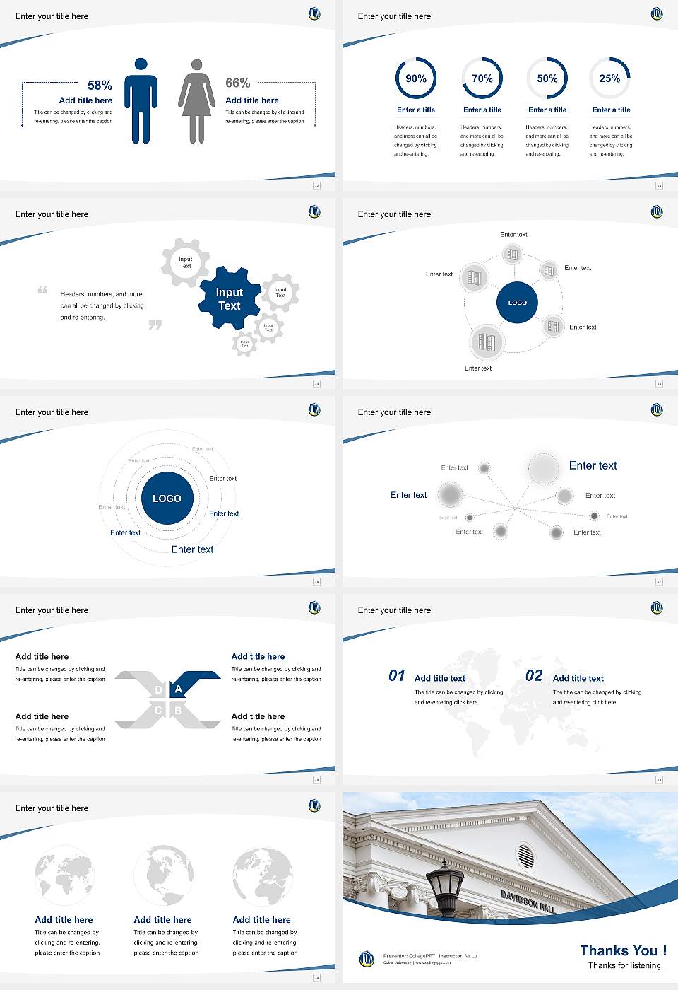 Coker University Course/Courseware Creation PPT Template16:9 ratio PPT effect preview image4