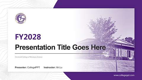 Cincinnati College of Mortuary Science Academic Presentation/Research Findings Report PPT Template