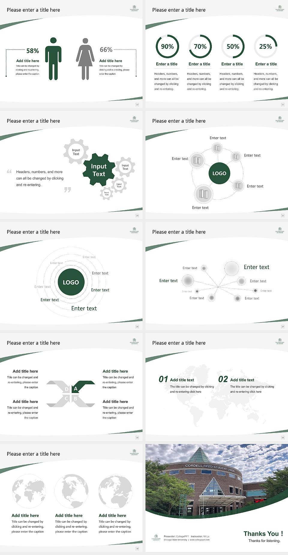 Chicago State University Course/Courseware Creation PPT Template4:3 ratio PPT effect preview image4