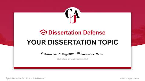 Clark Atlanta University Graduation Thesis Defense PPT Template