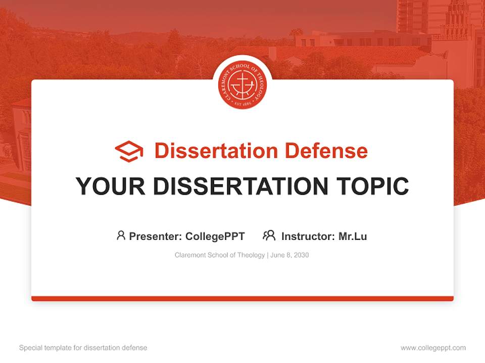Claremont School of Theology Graduation Thesis Defense PPT Template4:3 ratio PPT effect preview image7