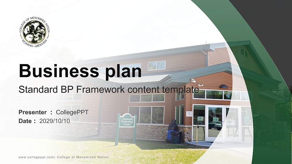 College of Menominee Nation Competition/Entrepreneurship Contest PPT Template16:9 ratio PPT effect preview image