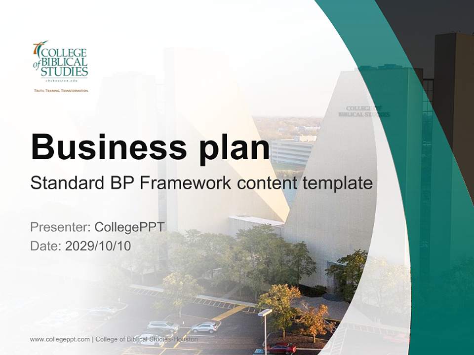 College of Biblical Studies-Houston Competition/Entrepreneurship Contest PPT Template4:3 ratio PPT effect preview image9