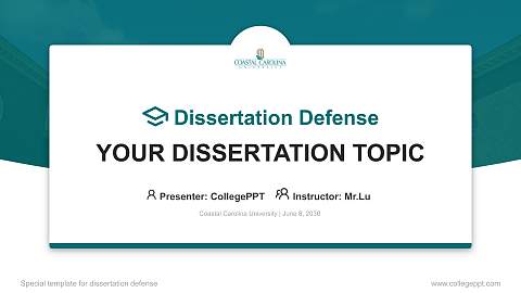 Coastal Carolina University Graduation Thesis Defense PPT Template