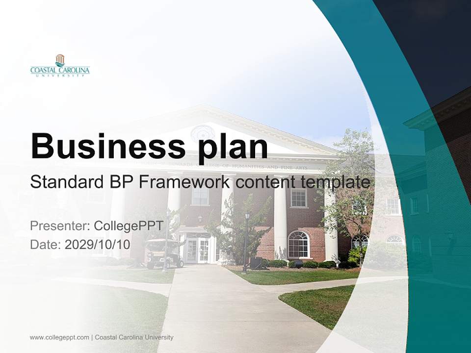 Coastal Carolina University Competition/Entrepreneurship Contest PPT Template4:3 ratio PPT effect preview image9