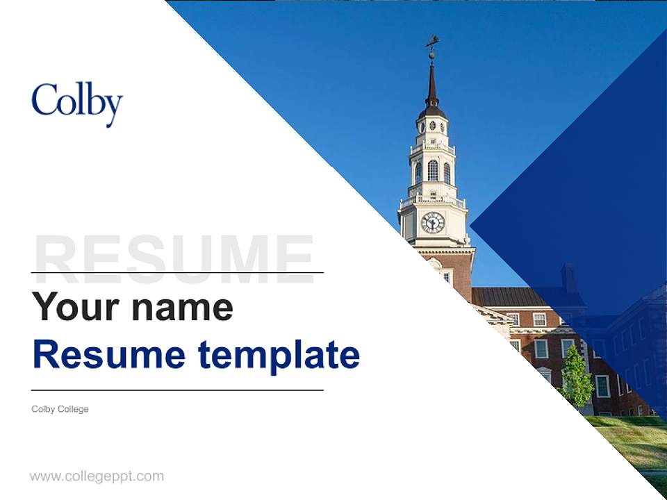 Colby College Resume PPT Template4:3 ratio PPT effect preview image5