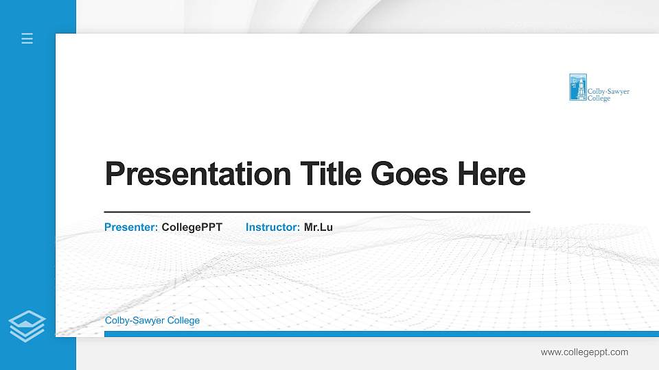 Colby-Sawyer College Thesis Proposal/Graduation Defense PPT Template16:9 ratio PPT effect preview image