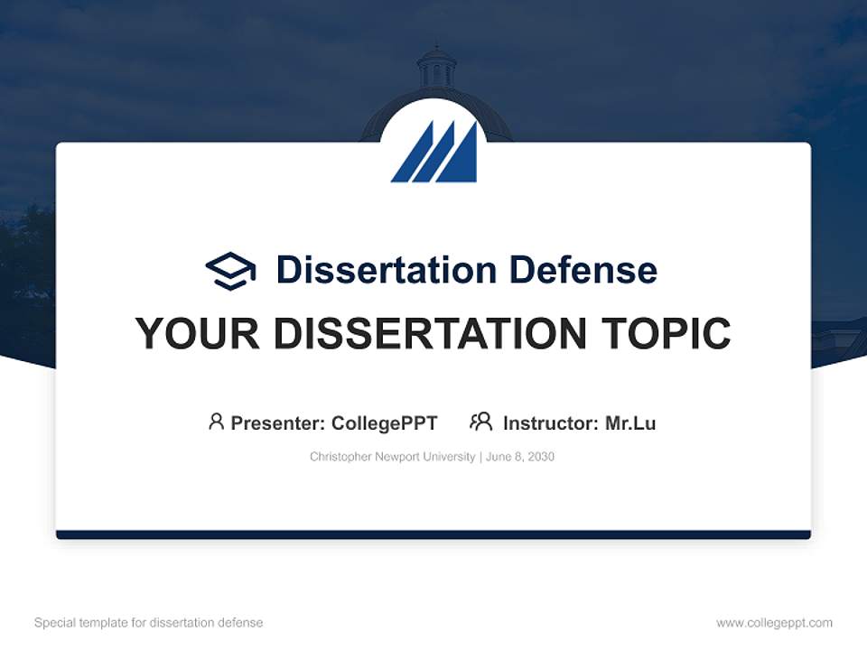 Christopher Newport University Graduation Thesis Defense PPT Template4:3 ratio PPT effect preview image7
