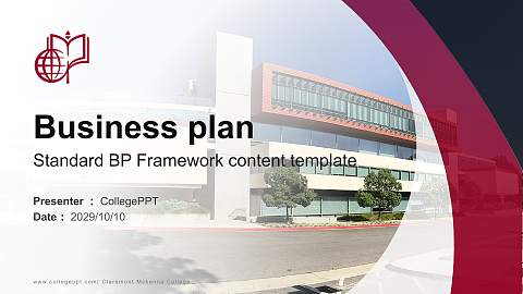 Claremont Mckenna College Competition/Entrepreneurship Contest PPT Template