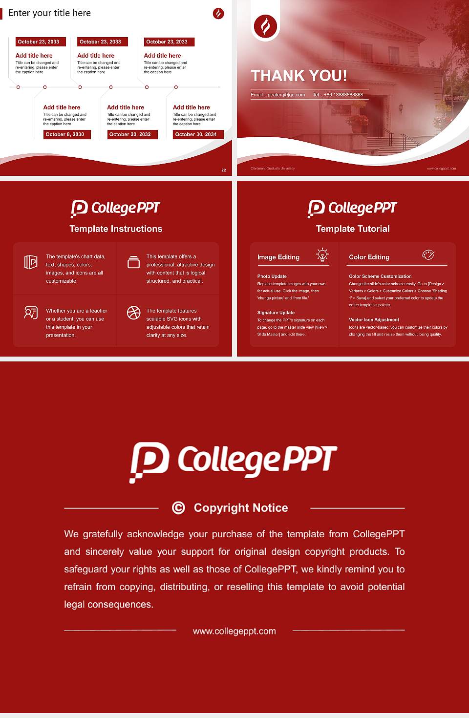 Claremont Graduate University Lecture Sharing and Networking Event PPT Template4:3 ratio PPT effect preview image4