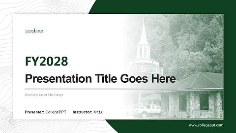 Clear Creek Baptist Bible College Academic Presentation/Research Findings Report PPT Template
