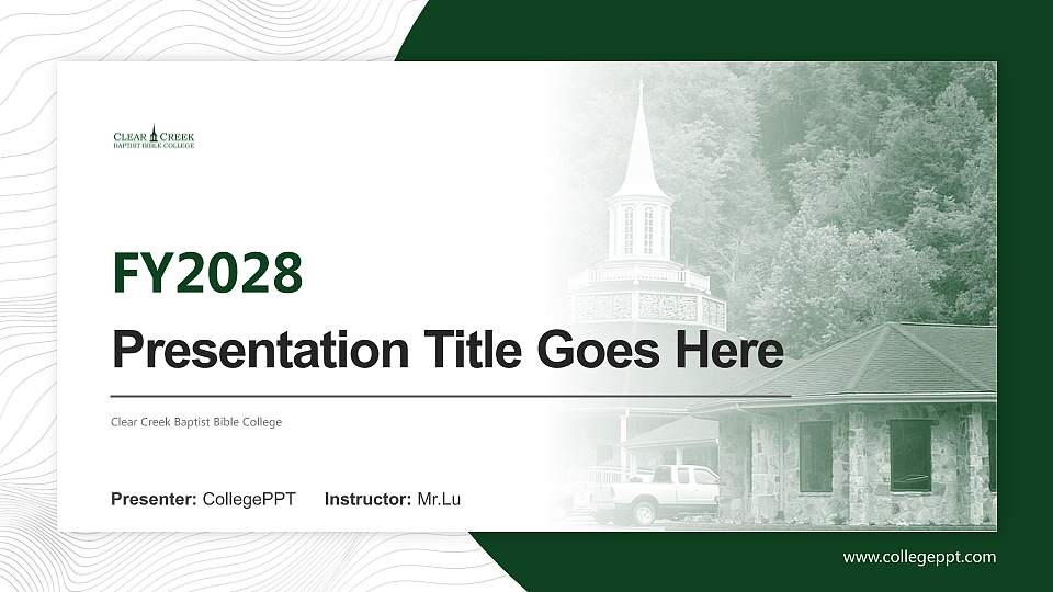 Clear Creek Baptist Bible College Academic Presentation/Research Findings Report PPT Template16:9 ratio PPT effect preview image