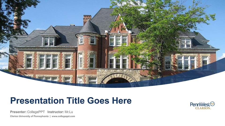 Clarion University of Pennsylvania Course/Courseware Creation PPT Template16:9 ratio PPT effect preview image