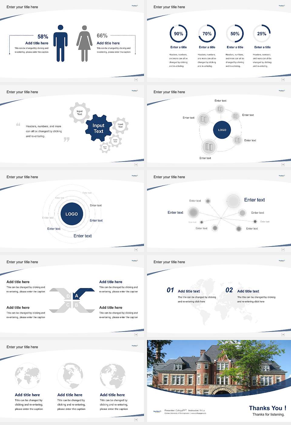 Clarion University of Pennsylvania Course/Courseware Creation PPT Template16:9 ratio PPT effect preview image4