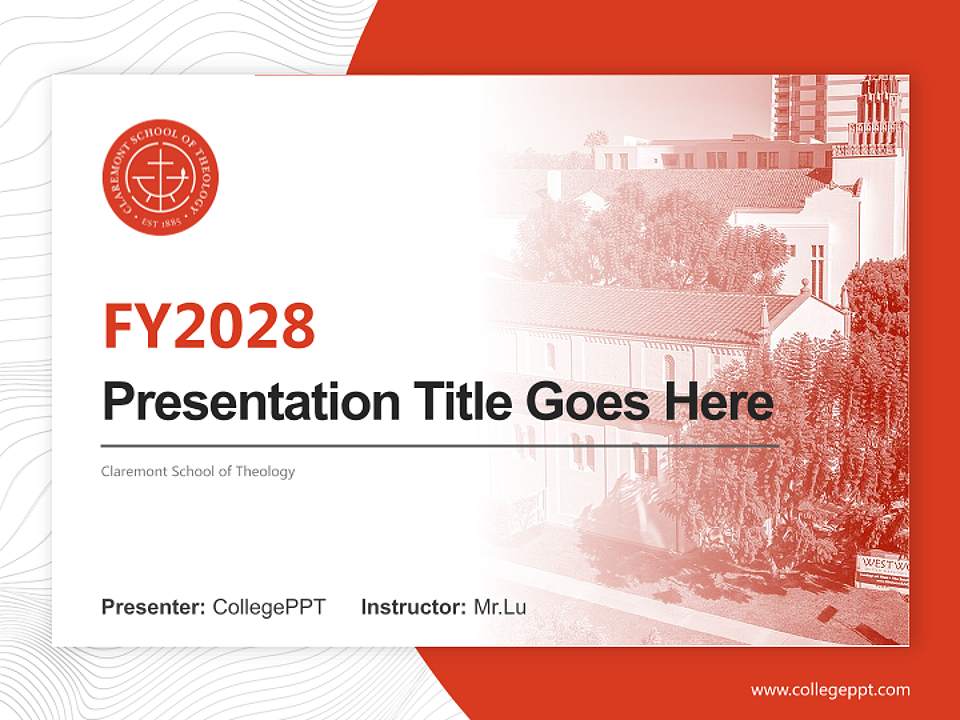 Claremont School of Theology Academic Presentation/Research Findings Report PPT Template4:3 ratio PPT effect preview image5