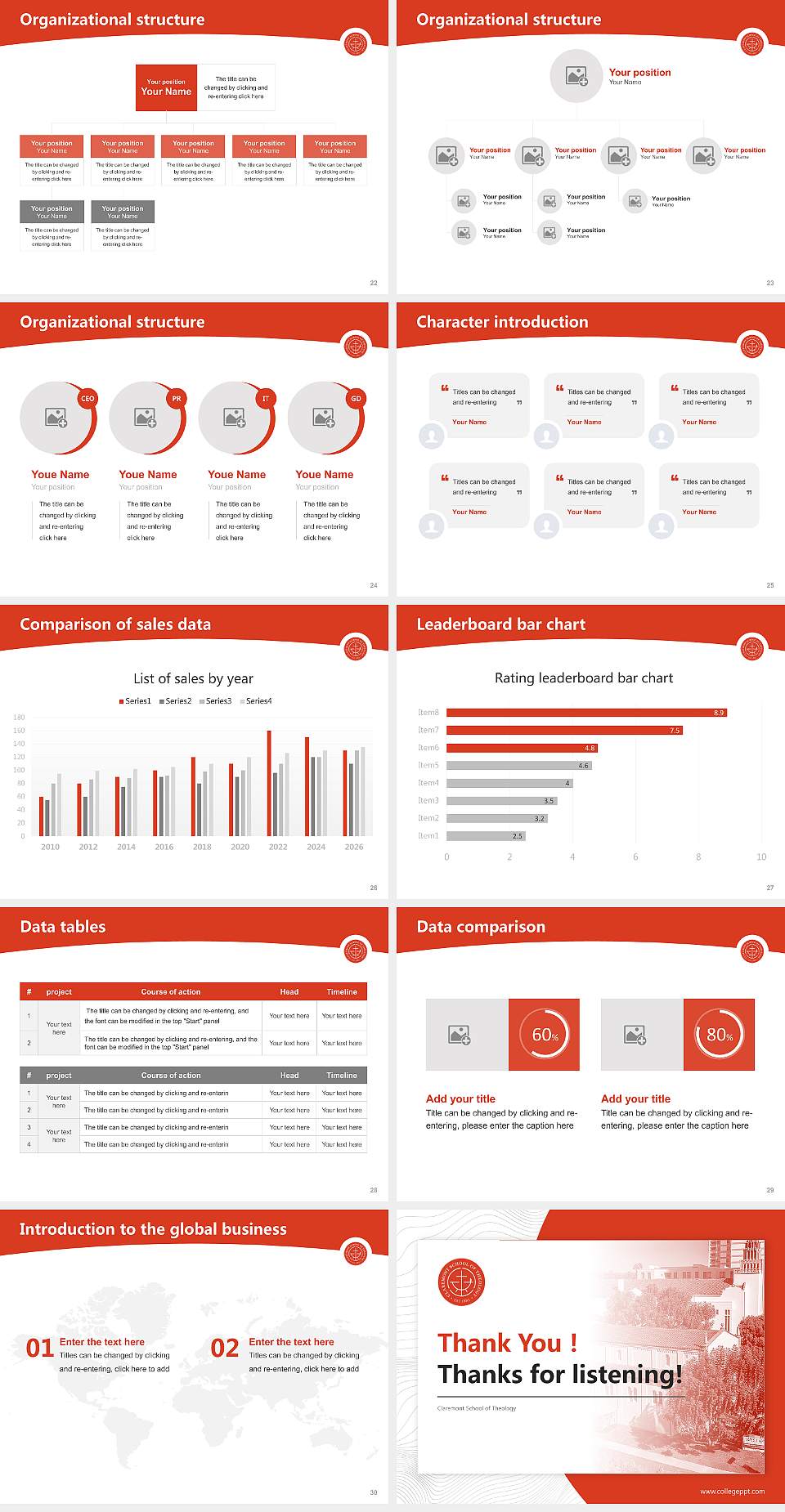 Claremont School of Theology Academic Presentation/Research Findings Report PPT Template4:3 ratio PPT effect preview image4
