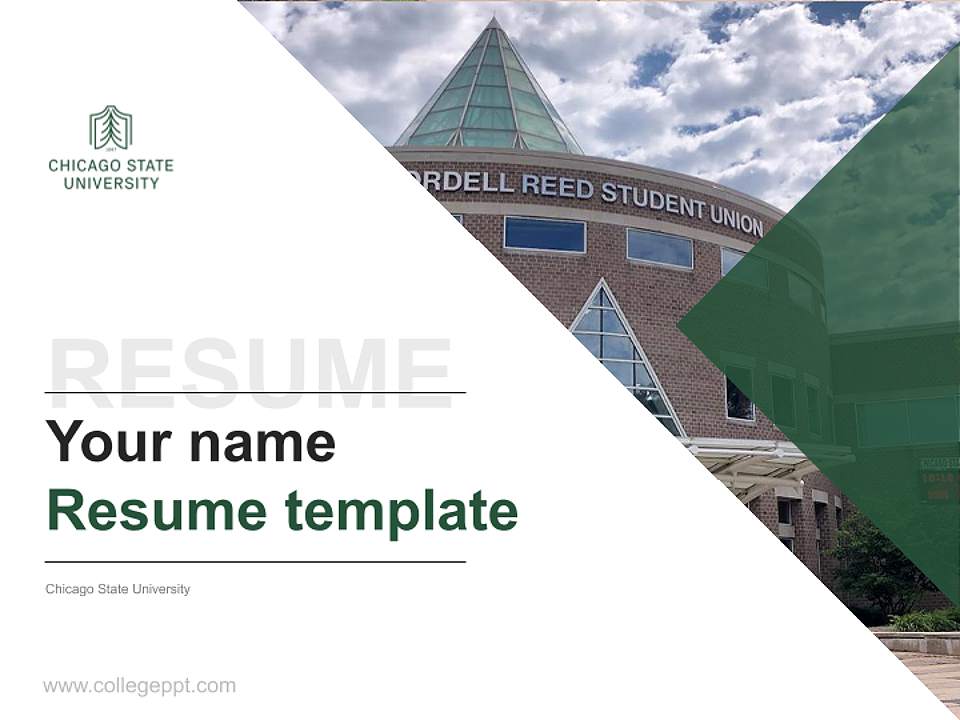 Chicago State University Resume PPT Template4:3 ratio PPT effect preview image5