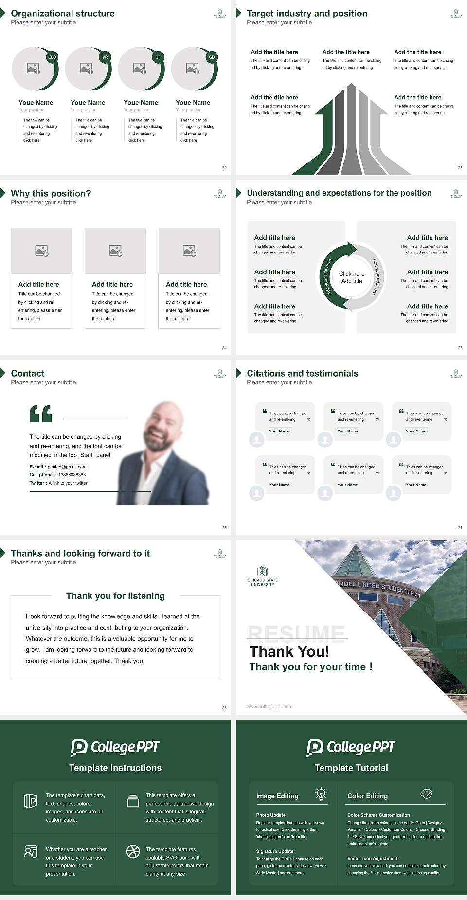 Chicago State University Resume PPT Template4:3 ratio PPT effect preview image4