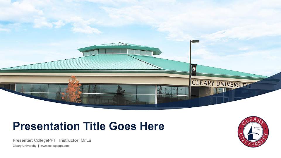 Cleary University Course/Courseware Creation PPT Template16:9 ratio PPT effect preview image