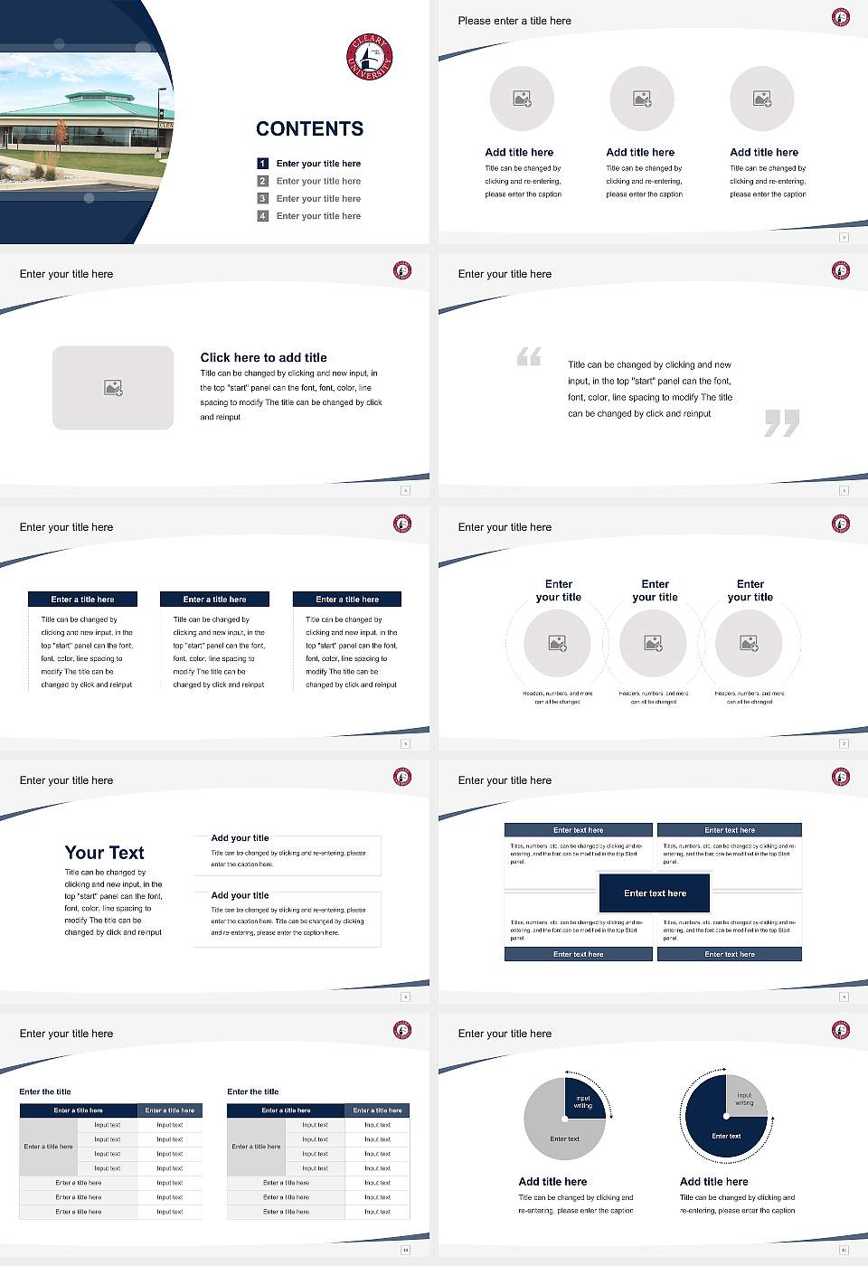 Cleary University Course/Courseware Creation PPT Template16:9 ratio PPT effect preview image2